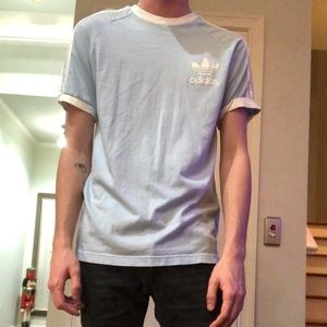 Adidas light blue tee shirt